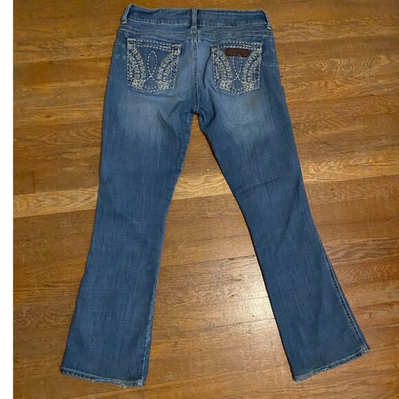 Wrangler Boho Mid Rise Bootcut Western Denim Jeans Size 7/8 32 - Picture 5 of 9